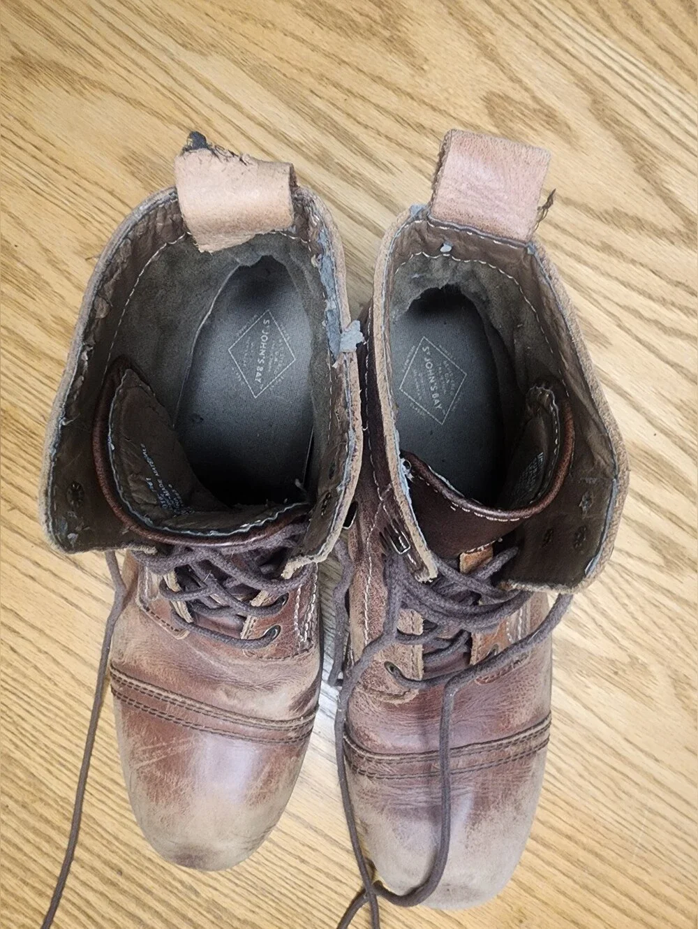 Brown Leather Distressed Boots Mens Size 12 Streetwear Cowboy Country - Picture 7 of 8